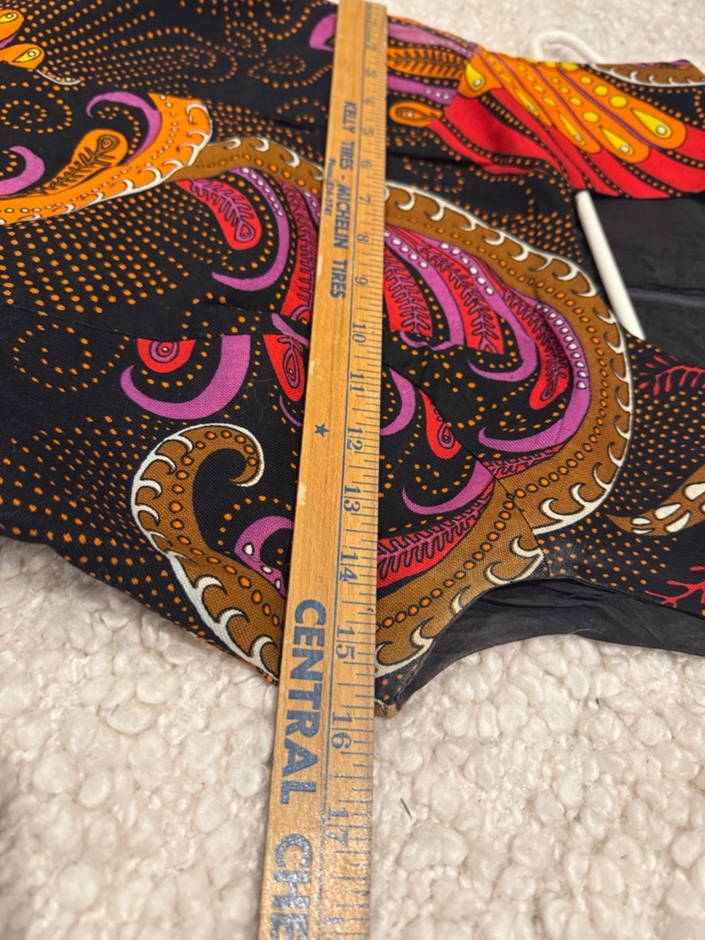 Vintage Statement Print Mini Dress | Size 42 | Bold Paisley A-Line - Picture 3 of 5